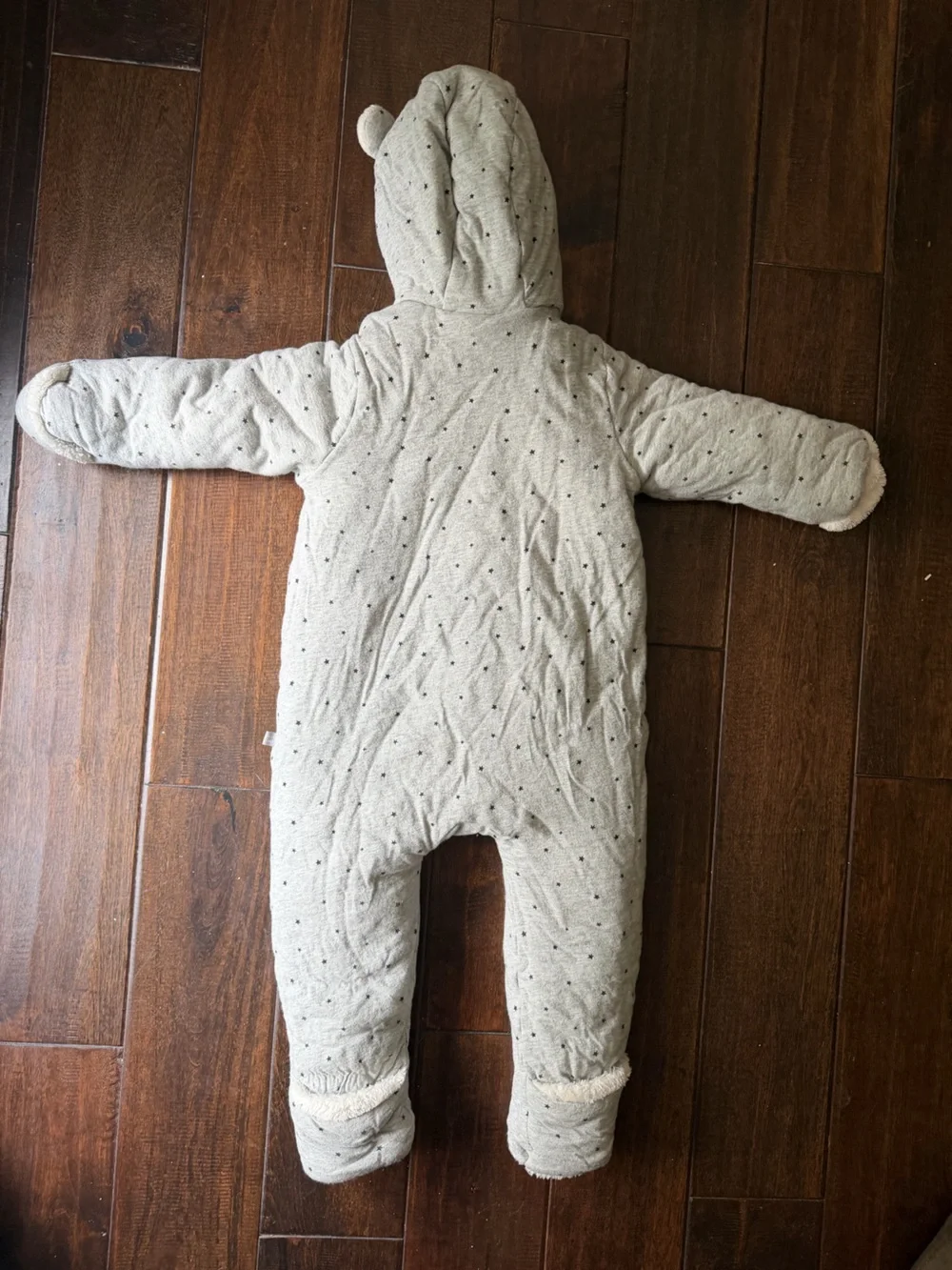 GAP Gray Dot Sherpa-Lined Hooded One-Piece Winter Coverup Jacket